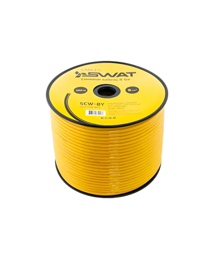 SWAT SCW-8Y, силовой кабель 8Ga/8мм2, желтый, 100м.